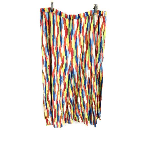 Woman Within 100% Cotton Multicolor A-Line 2 Pocket Gauzy Skirt Size L - Picture 3 of 5